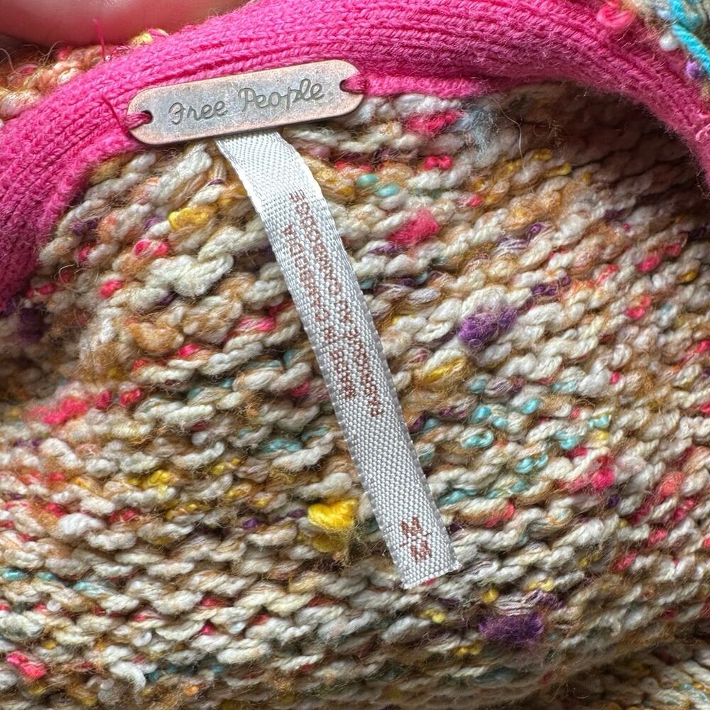Free People Vibe Check Multicolor Cropped Hooded Cardigan - Picture 10 of 10